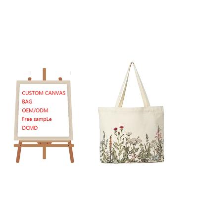 China Custom Cute Aesthetic Travel Wash Graduation Gift Canvas Embroidered Canvas Embroidered Tote Bag Custom Made for sale