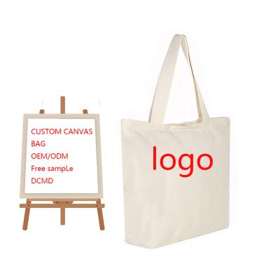 China Custom Logo Custom Natural Cotton Tote Bags Canvas Organic Heavy Duty Tote Bags For Supermarket Travel for sale