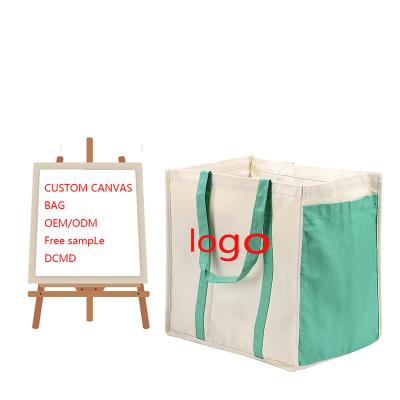 China Custom Heavy Duty Reusable Grocery Tote Bags Can Be Used Cotton Canvas for Picnics and Outdoor Sports for sale