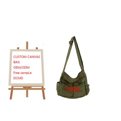 China Customized Canvas Messenger Bag Large Hobo Bag for sale