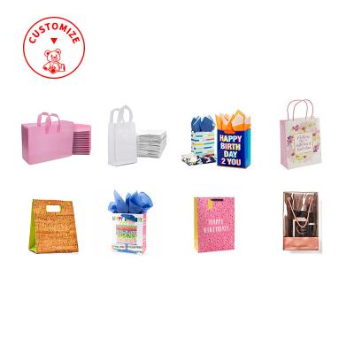 China Customize Free Sample Luxury Gift Jewelry Paper Logo Shopping Bag Gift Bags For Small Business Customized Gift Bags for sale