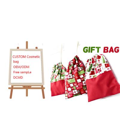 China Custom Wholesale Custom Canvas Candy Burlap Jute Burlap Empty Drawstring Bag Christmas Kids Gifts for sale