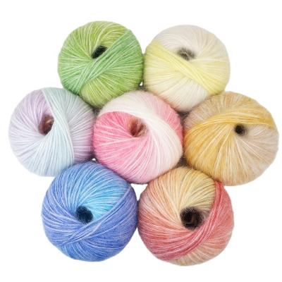 China Hot Sale Rainbow Wool Super Soft Gradient Yarn Autumn Winter Scarf DIY Blended Line Hat Hand Knitting Crochet For Kid And Girls for sale