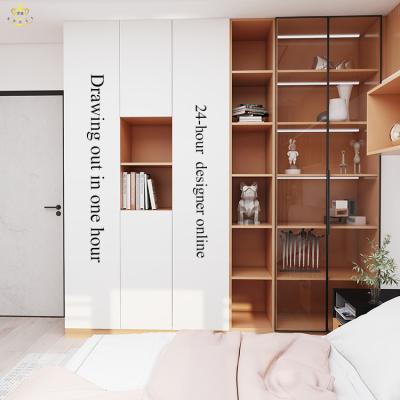 China Guangzhou Factory Wholesale New 2022 Modern Foldable Closet Accessories Customized Wooden Wardrobe For Bedroom for sale