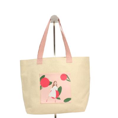 China Logo Tote Folding Shopping Bag Canvas Bag Cotton Fashionable Customized Customized Bag With Logo for sale