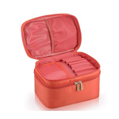 China Fashion Lady Travel Makeup Cosmetic Bag And Case PU Leather Cosmetic Bags Organizer With Zipper for sale