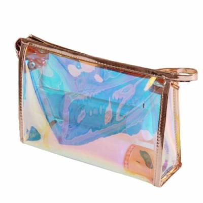 China 2022 Fashion Holographic Makeup Bag Waterproof Travel Cosmetic Bag Pouch Clear With Zipper for sale