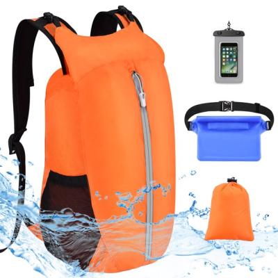 China Outdoor Sport Daily Bag Waterproof Dry Backpack with Mobile Phone Bag Waist Pack for Beach Travel Drift Rise for sale