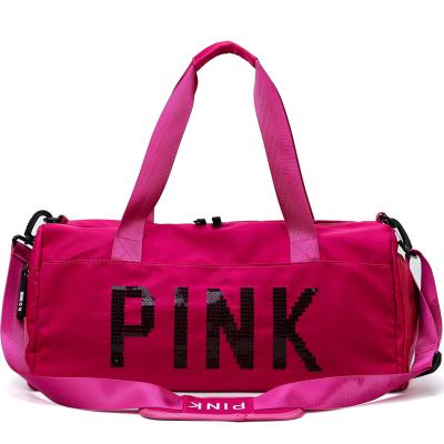 China Fashion 50% Discount High Quality Luxury Custom Made Waterproof Pink Fitness Tote Duffle Bag For Women Cotton Sports Gymnasium for sale