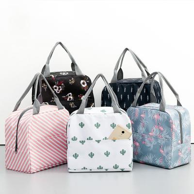 China Waterproof Promotional Functional Outdoor Lunch Box Portable Canvas Thermal Insulated Food Picnic Kids Tote Cooler Bags For Women for sale