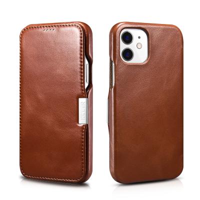 China For iPhone 12 Series ICARER 2020 New Design Flip Leather Phone Case Genuine Leather Cover For iPhone 12 for sale