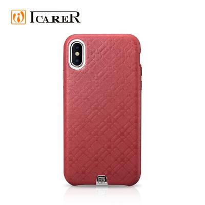 China ICARER Handmade Case For iPhone X Control Luxury Real Leather Pattern Luxury Back Cover For iPhone X for sale