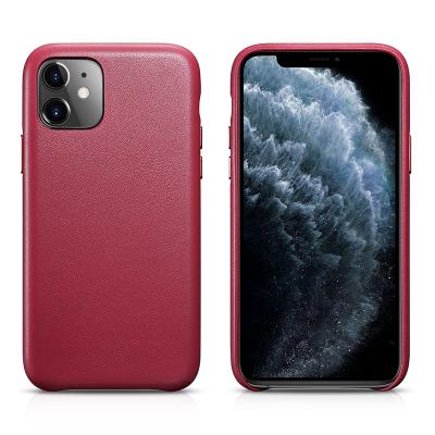 China Purely Handmade Custom Real Leather Thin Case Cell Phone Case For iPhone 11 pro XS Max Case Thin Covers For iPhone 11 Case for sale