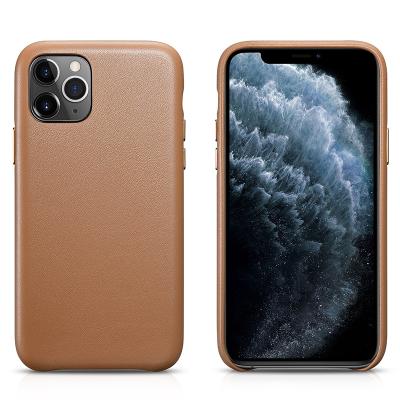 China Icarer Purely Handmade Luxury High Quality Genuine Leather Back Cover Case For iPhone 11 pro 11 max pro for sale