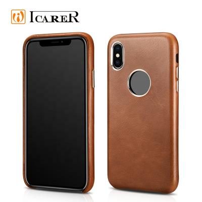 China ICARER High Protective Shockproof Original Genuine Leather Phone Case For iPhone XS Max for sale