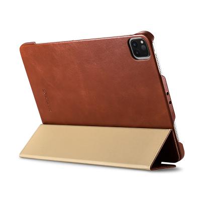 China Anti-dirty Handmade Shockproof Vintage Genuine Leather Folio Case iPad Pro 11 Inch for sale