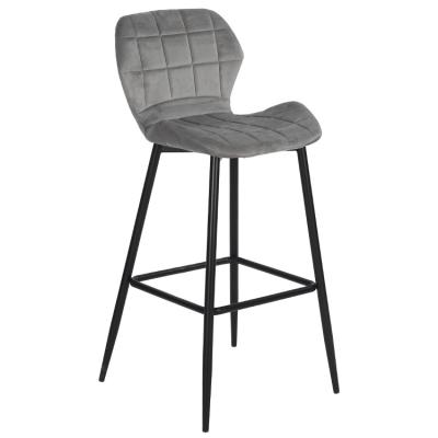 China Contemporary Design Blue Velvet Fabric Restaurant Canton Legs Modern Bar Stool for sale