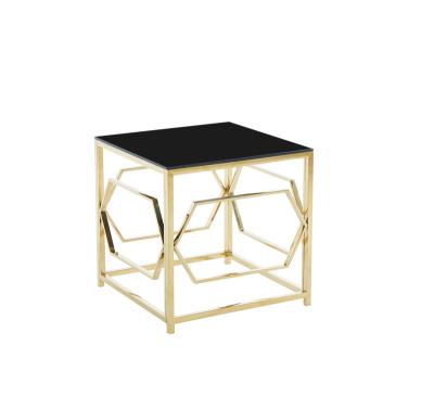 China KD Modern Art Gold Stainless Steel Leg Base Coffee Table for sale