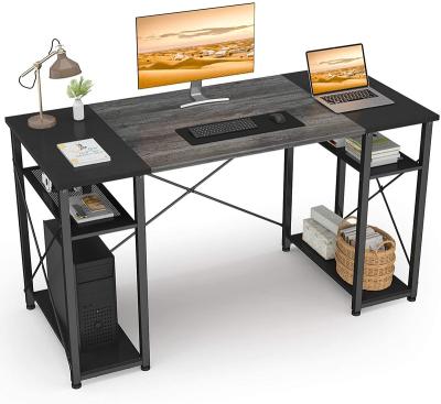 China KD Wooden Home Furniture PC Desk Double Small Simple Design For Computer Table With Shelf for sale