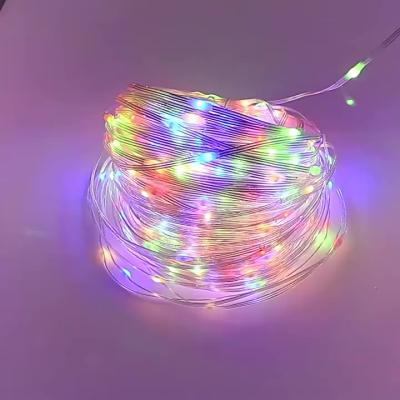 China 20/50/100M Outdoor Solar Fairy Light Copper Wire Christmas Holiday Light Garden Patio Party Green PVC Wire Solar String Light for sale