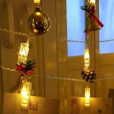 China Photo Clip String Lights Outdoor Street Garland Battery Operated Xmas Party Christmas Decoration for Home Fairy Lights for sale