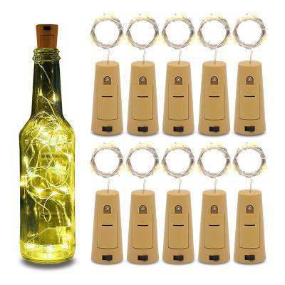 China String Led Wine Bottle Light with Cork 20 LED Bottle Lights Battery Cork for Party Wedding Christmas Halloween Bar Decor for sale