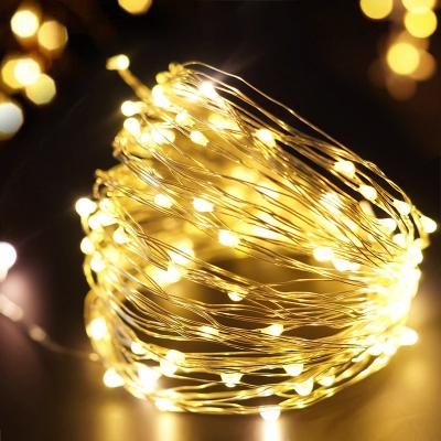 China 2M 5M 10M 100 LEDS Starry String battery Lights Fairy Micro LED Transparent Copper Wire for Party Christmas Wedding 5 co for sale