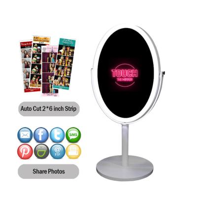 China Indoor Wedding Selfie Circle Photo Booth Kiosk Oval Totem Stand Alone for sale