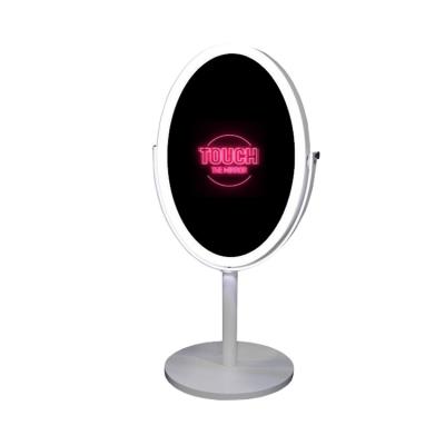 China Indoor Floor Standing Full Set Portable Selfie Photobooth Oval Mirror for sale