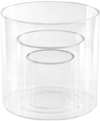 China Handmade Clear Acrylic Round Cylinder Riser Display For Storage for sale