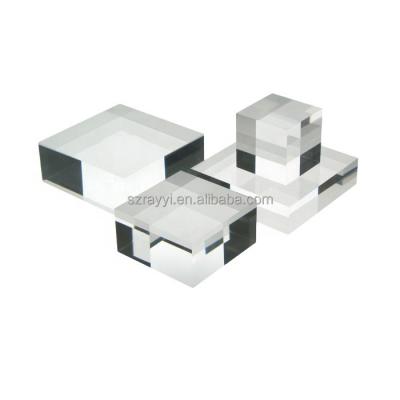 China RAY YI 98% Super Clear Cube Solid Acrylic Block Cast High Quality Handmade Wholesale Custom Made Transparency for sale