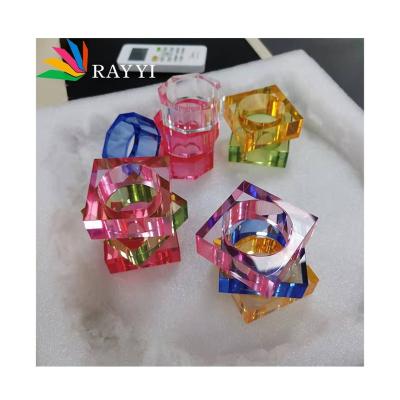 China Factory Stocked Wholesale Perspex Wedding Ceremony Dinner Napkin Rings Holder for sale