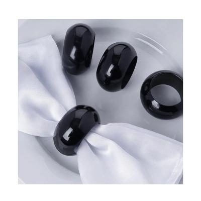 China Factory Wholesale Stocked Wedding Ceremony Dinner Black Napkin Rings Perspex for sale