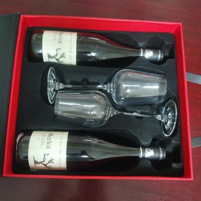 China Recycled materials featured new product process promotion laminated cardboard red wine gift box other wine set gift box for sale