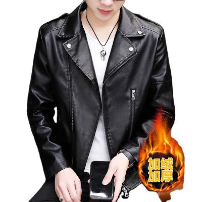 China 2022 New Leather Jacket Black Retro All-match Casual British Style Casual Motorcycle Leather Jacket for sale