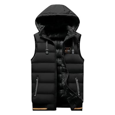 China The Most Goods Service Vest Winter Reversible Zipper Hooded Removable Sleeveless Men's Casual Thermal Vest Pocket for sale