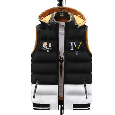 China Breathable Fashion Customized Patchwork Double Sided Warm Sleeveless Hooded Wild Fishing Sports Mens Invest Service for sale