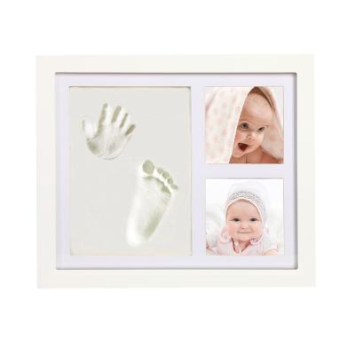 China Handprint and Baby Footprint Handprint and Footprint Wooden Frame Baby Photo Frame Handprint Kit Keepsake Kit for sale