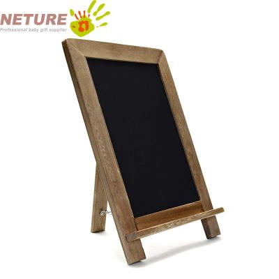 China MDF Vintage Style Mini Chalkboard Signs With Removable Wooden Base Stands Mini Tabletop Chalkboard Signs for sale