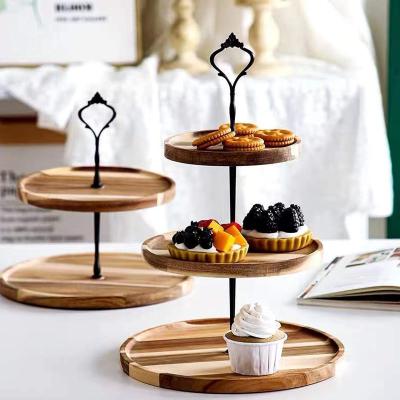 China Viable Wholesale Low Price Rustic Wooden 3 Tier Cake Stand for sale