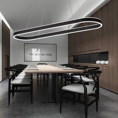 China 2022 Lamp 2022 Large Modern Linear Round Shape Curve Oval Ceiling Led Ring Pendant Light Circle Led Modern Ring Chandelier for sale