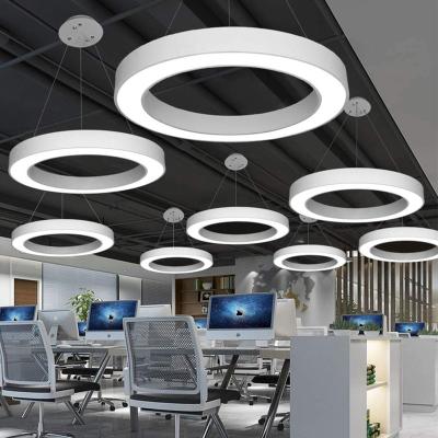 China Modern Circular Led Desk Decoration Linear Pendant Light Round Led Ring Hanging Pendant Light for sale