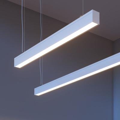 China WAREHOUSE/OFFICE/HOTEL/RESIDENTIAL white black housing aluminum profile led linear light diffuser led pendant light led linear lamp 4ft 8ft dali dimming for sale