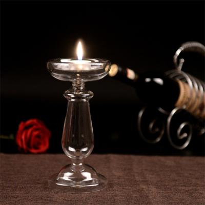 China Home Decoration Top Quality Candlestick Glass Bottle Votive Stick Glass Candle Holder for sale