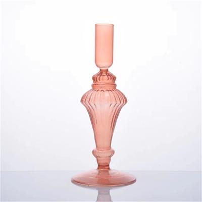 China Popular Home Decoration Products Candlestick Glass Bottle Nordic Stick Glass Candle Holder for sale