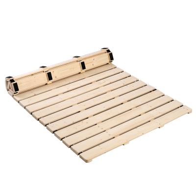 China Solid Wood Adjustable Tatami Bed (Height) Folding Breathable Folding Hardboard Moisture Proof Ribs Frame Single Pine Mattress Frame for sale