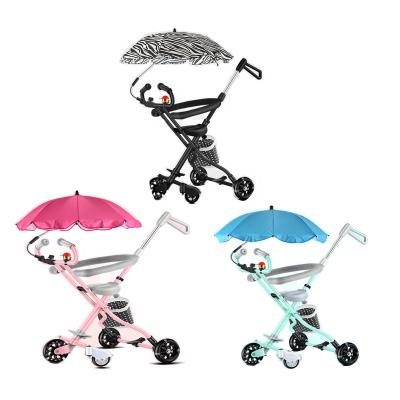 China New Baby Stroller Carriage Baby Stroller Easy Foldable Color Model Simple Steel View for sale