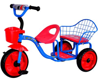 China Ride on hot toy kids tricycle for twins double seat kids tricycle baby tricycle twins triciclos for sale