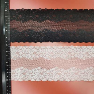 China 2021 New Style Spandex Elastic Lace Width 9.5cm French Lace Elastic Lace For Clothing Wedding Underwear Pajamas for sale