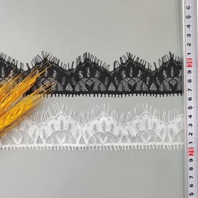 China 2021 New Handmade French Eyelash Design High Quality Nylon Eyelash Lace Zj5619-1 Width 5.3cm Eyelash Lace for sale